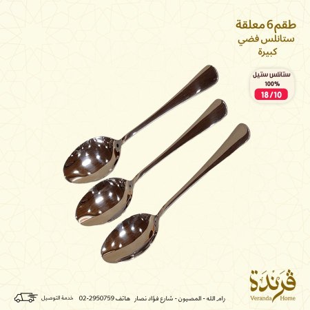 طقم 6 معالق فضي حجم صغير